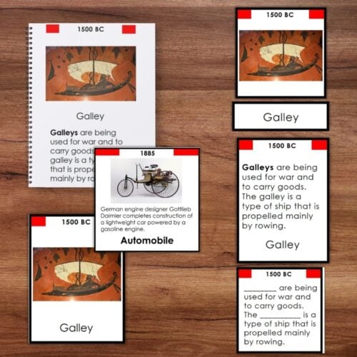 History of Transportation Timeline: 3 Part Cards - Image 7