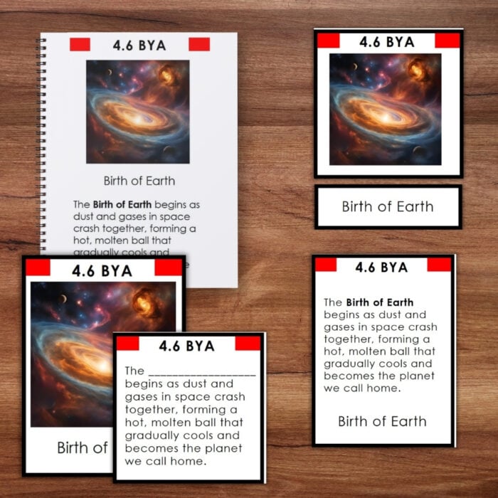 Hadean Eon Timeline: Earth History 5 Part Cards - Image 2
