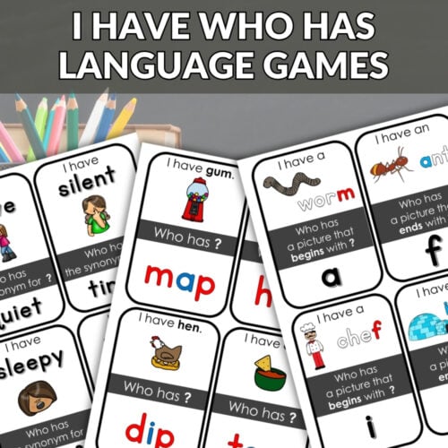 Three educational flashcard sheets with images and words are shown beside school supplies under a red "Bundle Offer" banner—perfect for enhancing your I Have Who Has Games: Language Bundle or pairing with fun language activities. Montessori Nature Printables