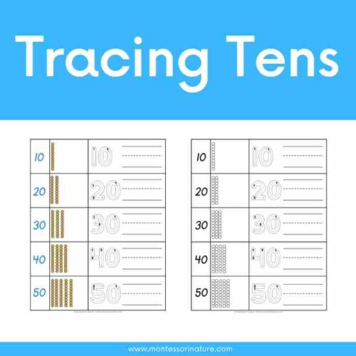 Tracing Tens Printables