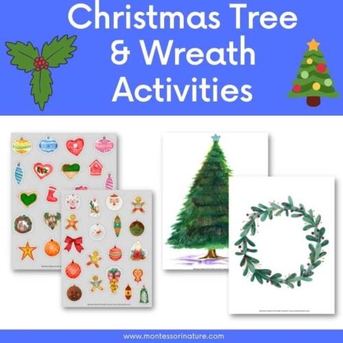 wreath and christmas tree cards decoration sheets