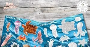 A sheet of stickers with sea animals on it.
