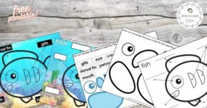 A set of worksheets with a picture of a fish.