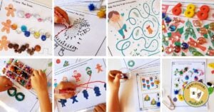 A December Themed collection of Christmas and Winter Holidays activities for children, including Busy Book and Learning Mats.