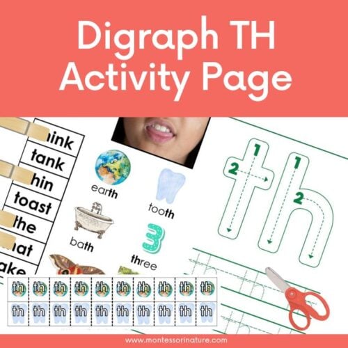Digraph the activiy page language free printable phonics montessori nature