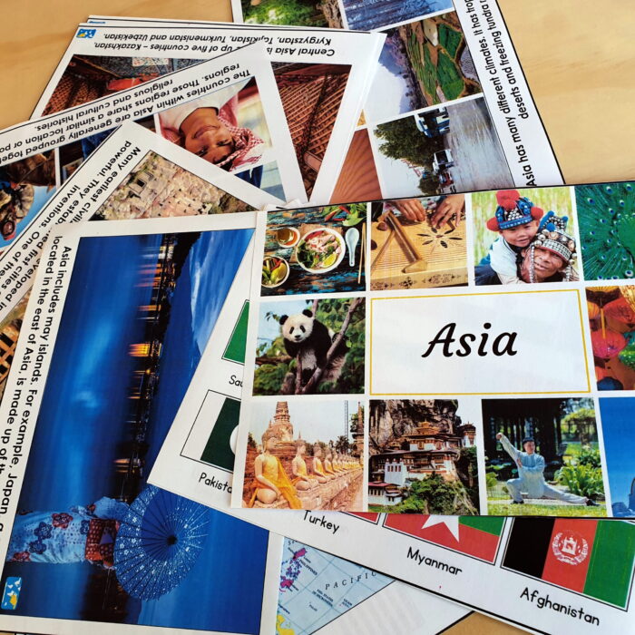 The Asia Continent Cards Country Research Booklet features educational cards with images, country names, and regional facts—ideal for exploring Asia’s cultures and supporting country research projects. Montessori Nature Printables