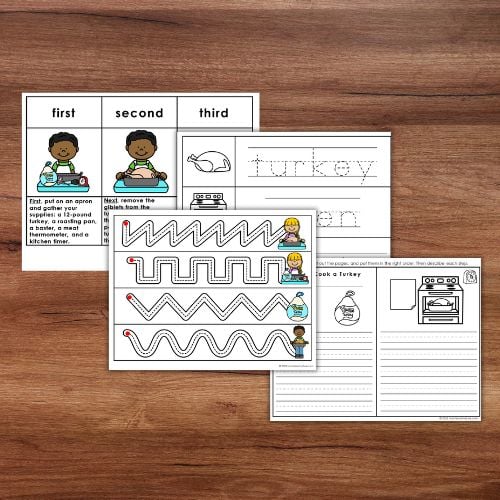 How to Cook a Turkey: Practical Life Thanksgiving Activities Grammar - Image 4