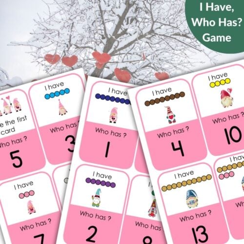 Valentine's Day Numbers 1-20 I Have Who Has Math Game