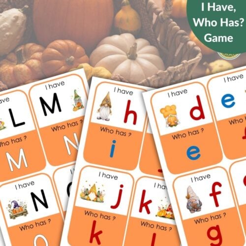 Editable Fall Alphabet I Have, Who Has? Game: Pre-K & K Letter Recognition