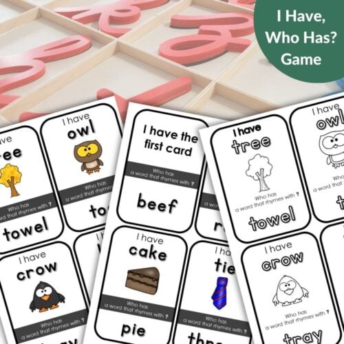 Rhyming Words I Have Who Has Game