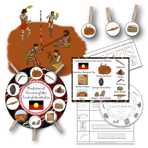 Indigenous Australia: Matching Colouring Tracing Activities for Preschool