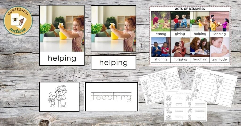 A picture of a child and a picture of a helping hand.
