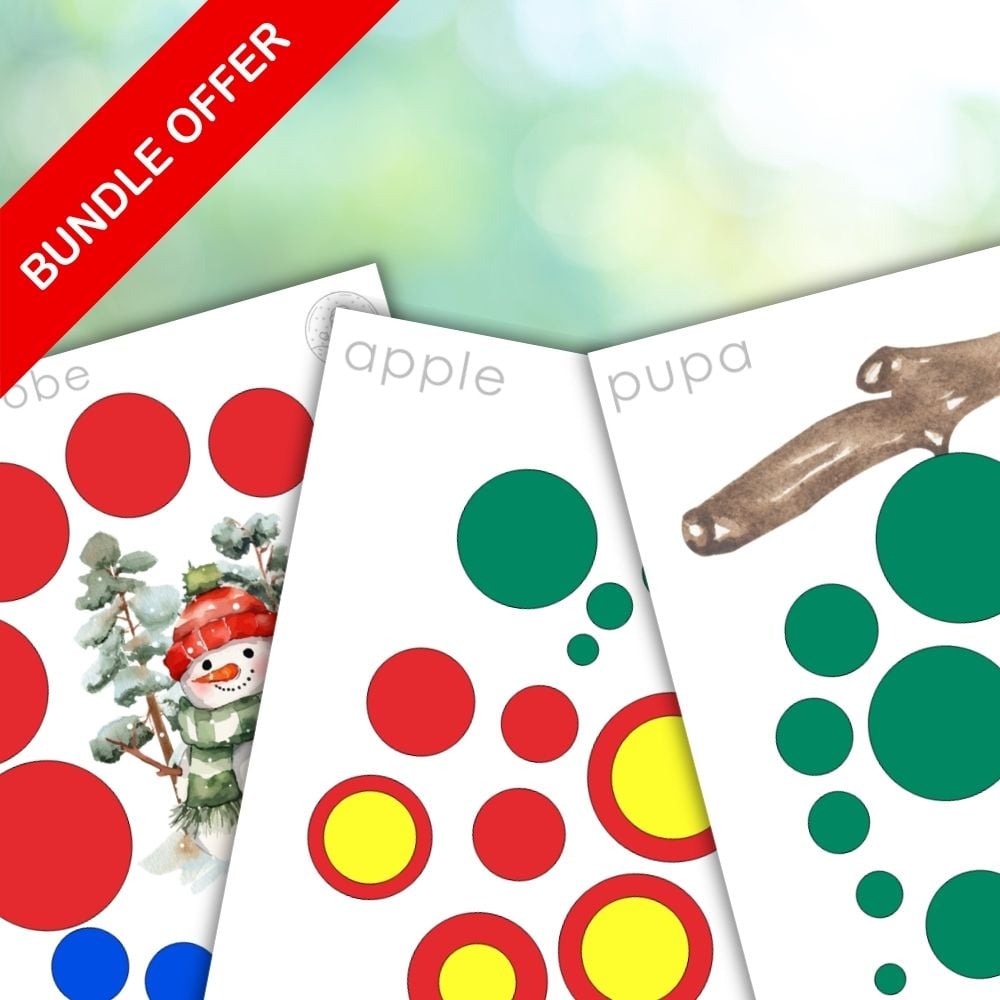 Knobless Cylinder Extensions Seasonal Patterns: Bundle - Montessori Nature