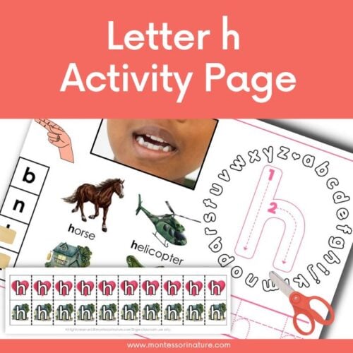 Free Printable - Letter H Student Activity Page Phonics - Montessori Nature
