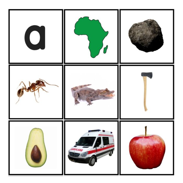 Montessori Nature Phonics Initial Sound Cards Language Resource Preschool (5)