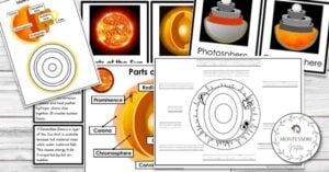 A set of solar system worksheets with a picture of the sun.
