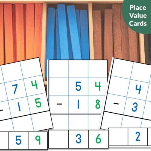 Subtraction With Regrouping: 2 Digit Numbers Place Value Operation Math Cards