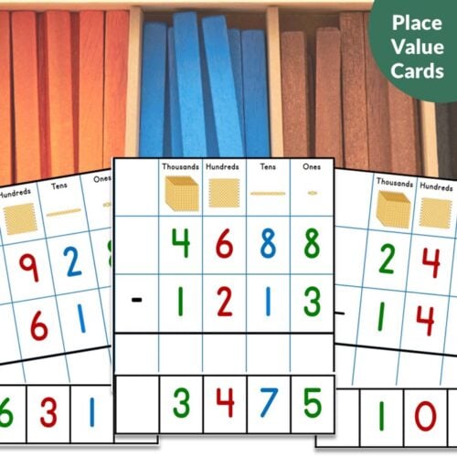 Subtraction Without Regrouping: Place Value Operation Cards 4 Digit Numbers