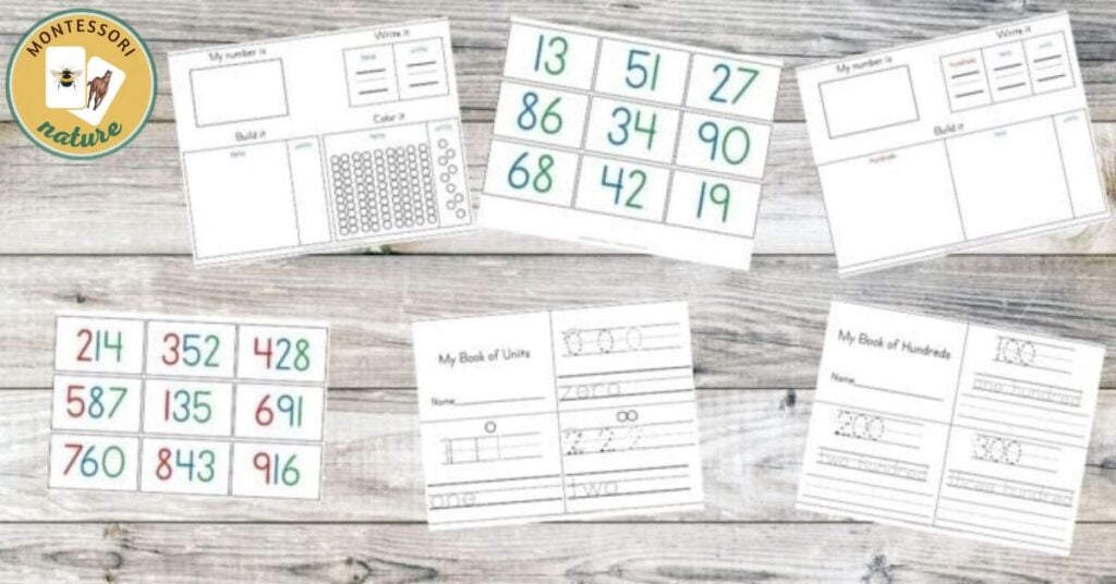 A set of worksheets with numbers and numbers on them, including Place Value Mats and Tracing Worksheets.