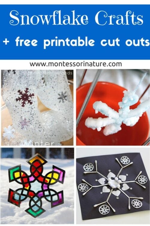 Snowflake Crafts for Kids And Free Printable Cut Outs - Montessori Nature