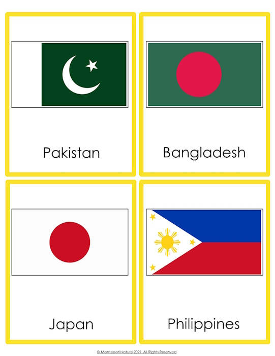 Asia Flags Map Countries 3 Part Cards Student Book - Image 4
