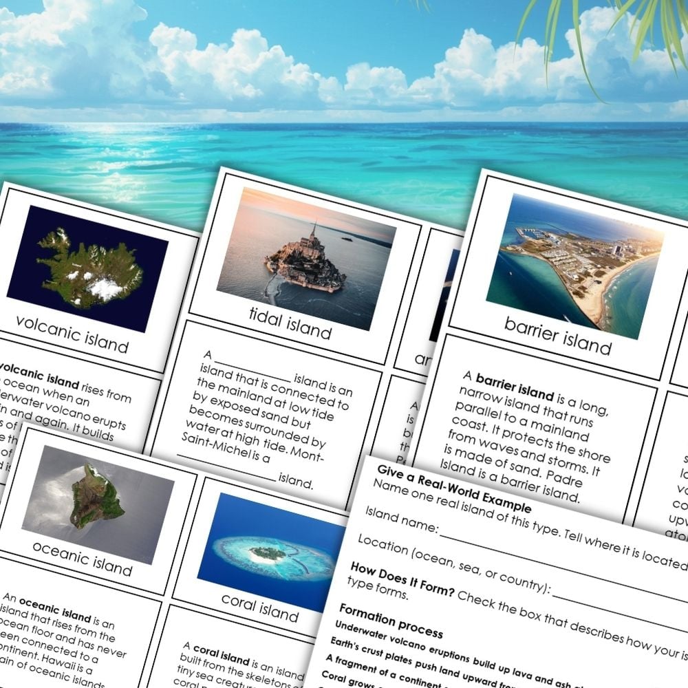 Types of Islands Cards and Research Worksheet - Image 1