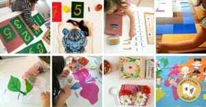 A collection of pictures showcasing preschoolers engaged in hands-on activities.