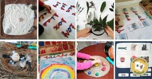 A Montessori-inspired collage of hands-on activities for children, fostering their learning and developmental growth.
